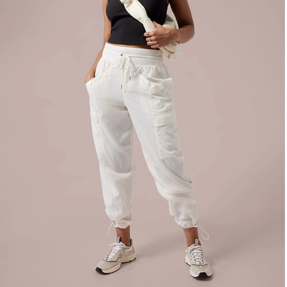 Athleta Alicia Keys Cream Nylon Pants Athleisure
